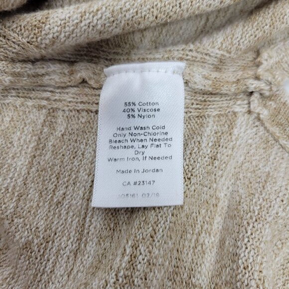 Talbots Women's Neutral Oatmeal Heather Long Cotton Blend Open Sweater Size L - Picture 10 of 11